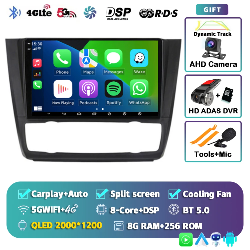Android 15 Voor BMW 1-Serie E88 E82 E81 E87 2004 - 2011 2K QLED Android Autoradio multimedia Video Player GPS stereo CarPlay 4G - afbeelding 1