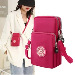 Women's Shoulder Bag Small Design Nylon Waterproof Crossbody Mini Pocket Wallet Solid Color Wrist Bag Zipper Flip Shopping Bag