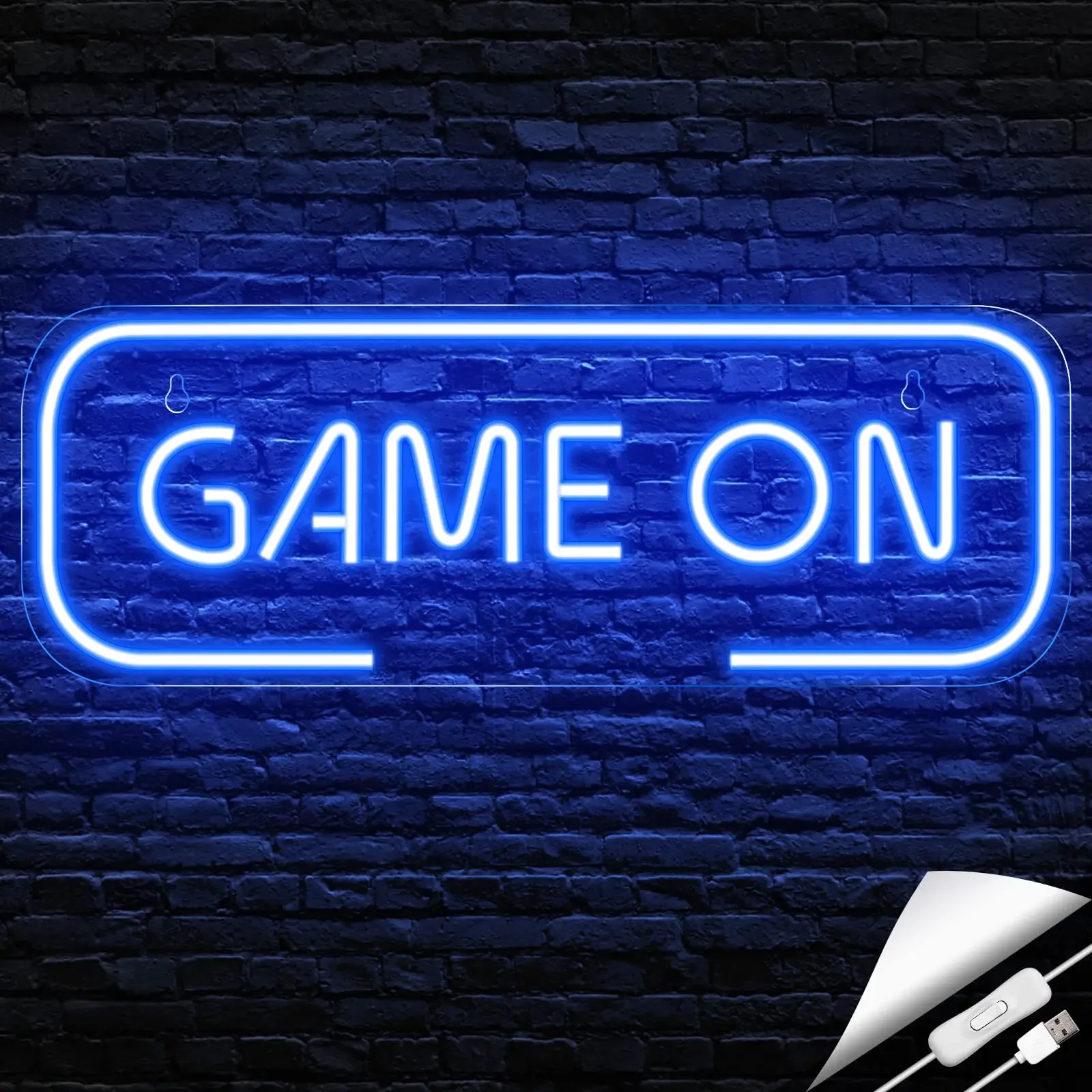 

Game Neon Sign for Gaming Room Wall Decor USB Powered Dimmable Game On LED Neon Light Sign for Boys Kids Gamer Birthday Gifts