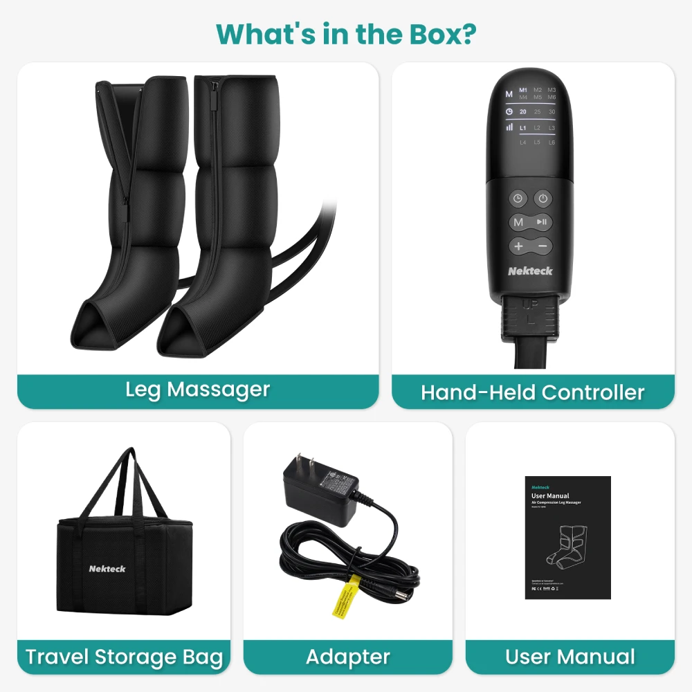 جهاز تدليك الساق بالضغط الهوائي لتخفيف آلام اللمفاديما - معزز الدورة الدموية 6 مستويات، علاج الأرجل المهد (هدية عيد ميلاد الآباء) #6