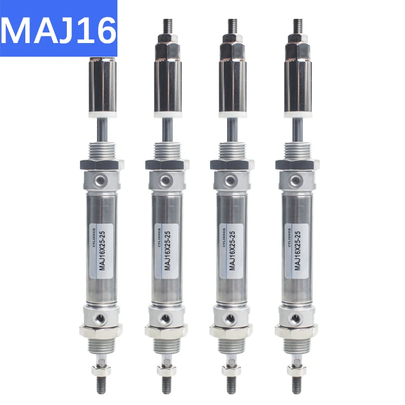 

MAJ16 Series High-Quality Stroke Adjustable Stainless Steel Mini Air Pneumatic Cylinder Piston Built-in Magnetic Ring Bore 16mm