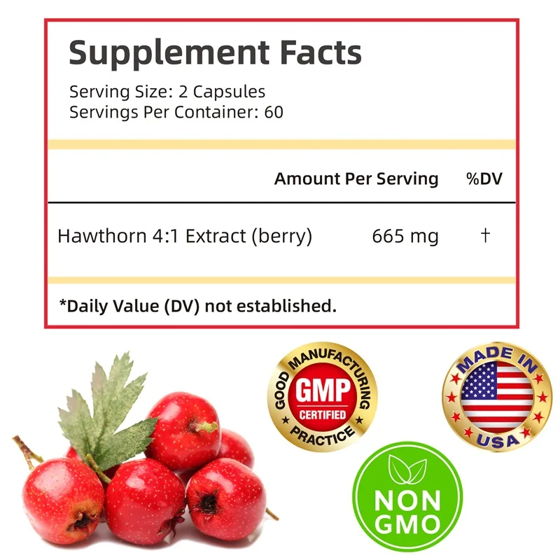 Hawthorn Berry - Supports Heart and Digestive Health, Lowers Blood Pressure