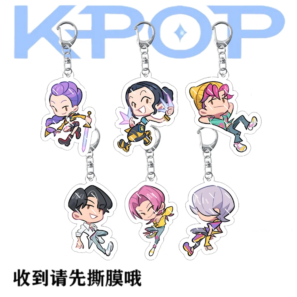 

Anime Kpop Demon Hunters 6cm Acrylic Keychains– Halloween & Christmas Desk Decor, Must-Have Fan Collectible Festive Gift