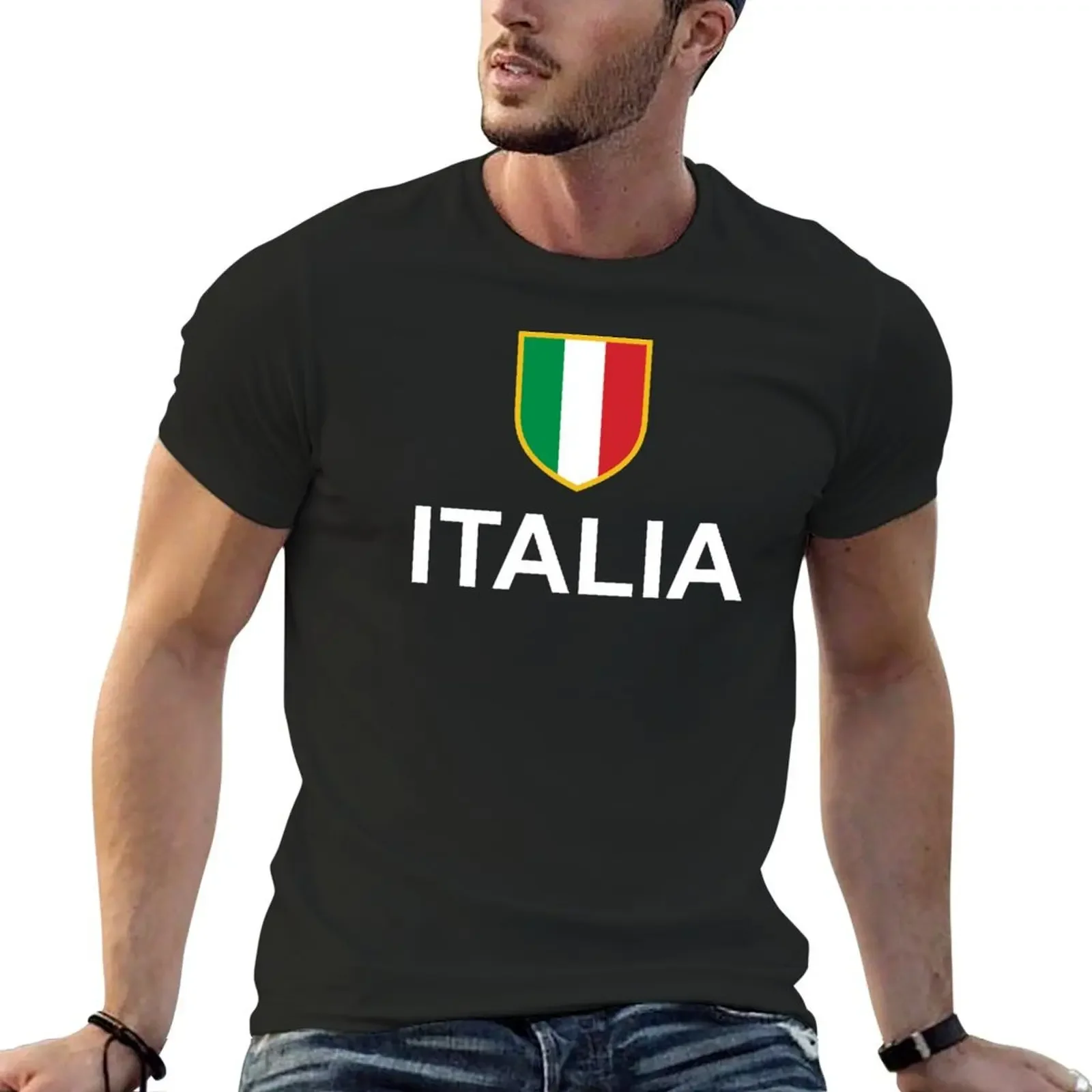 ITALIA Italy Italian Flag Scudetto Tricolore T-Shirt customizeds oversized graphic tee heavyweights compression shirt men