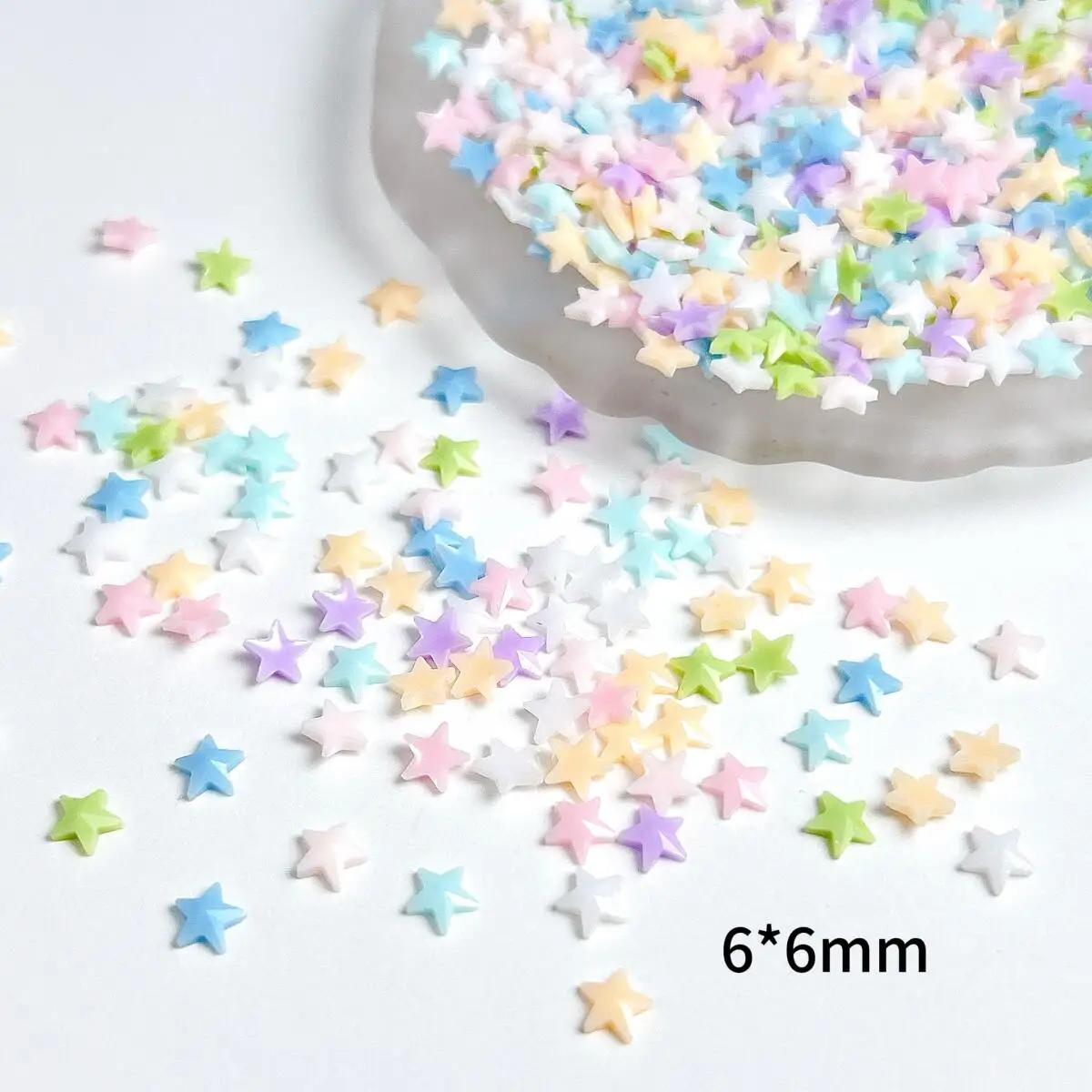 60PCS Multiple Colors Mini Pentagram Resin Nail Art Charms 3D Minimalist Cute Stars Nail Decorations for DIY Press on Nail Parts