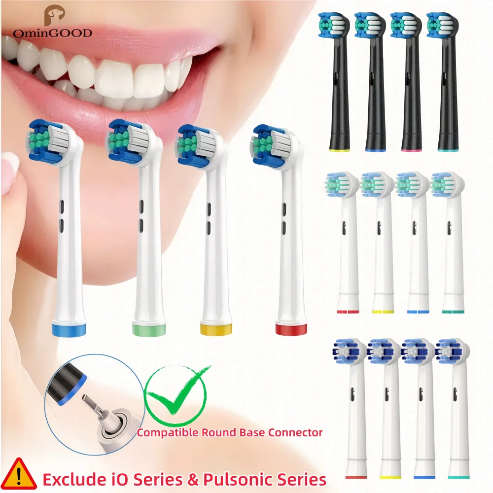 4-16pcs Electric Toothbrush Replacement Brush Heads for Oral Basic Cleaning -B Toothbrush Nozzle Bristles D100 D25 D30
