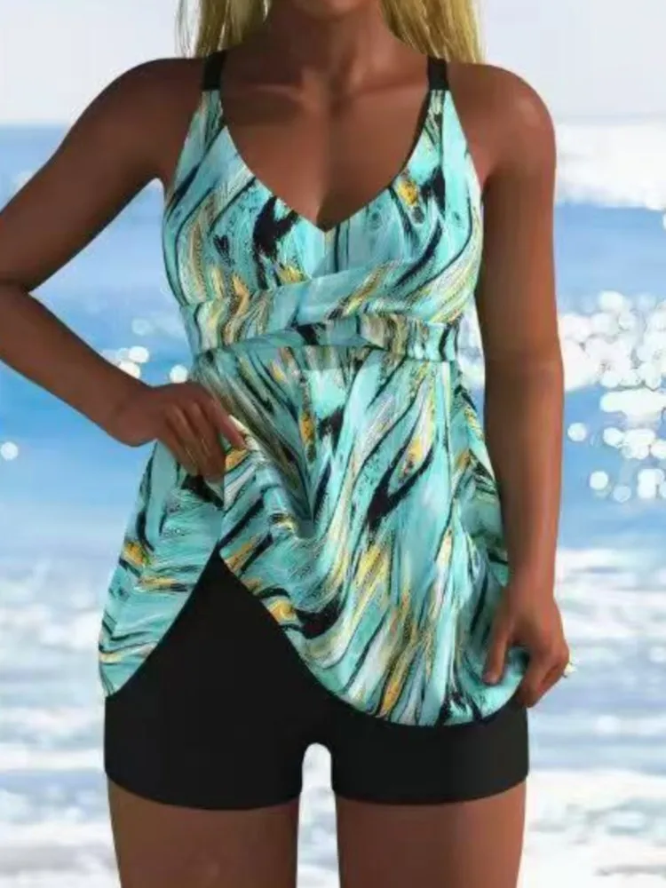 New High Waist Swimwears Tankini Set Sexy Swimsuit Women Summer Bathing Suit Bikini Set Long Sleeve Beach Swimming Suit Female view 4
