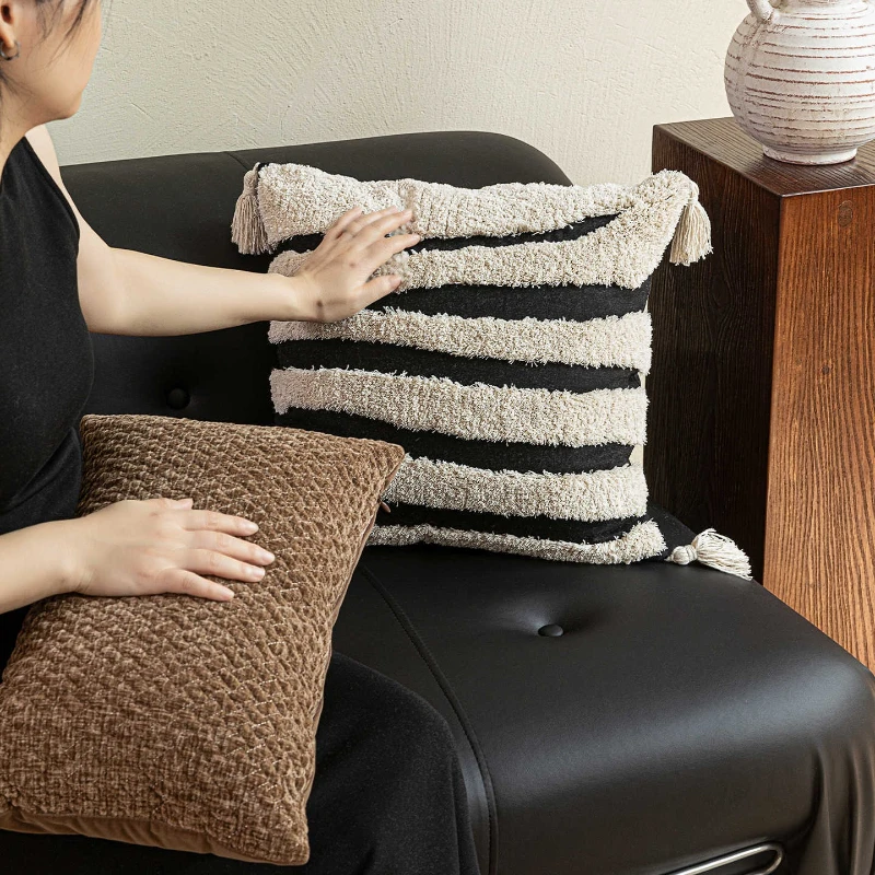 30X50/45X45/50X50CM Black White Throw Pillow Cover Modern Antique Waist Cushion Cover Decor Home Decorative Pillowcase