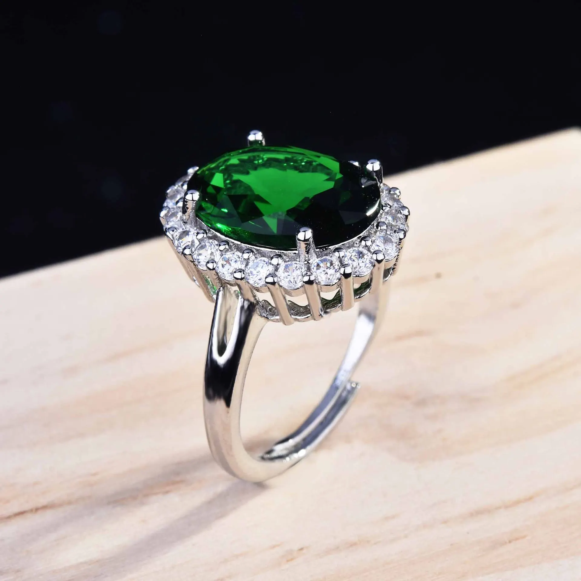 925 Silver S925 Oval Red Tourmaline Colorful Gemstone Open Adjustable Ring Elegant Jewelry For Ladies Dating And Daily Matching