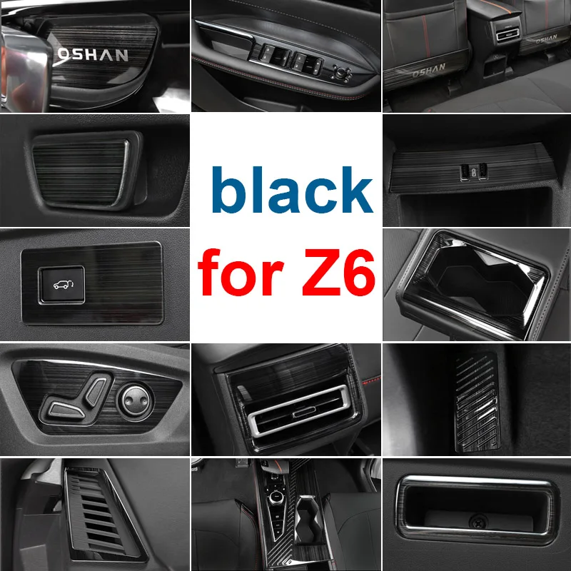 Black for Changan OSHAN Z6 2022 2023 Gear Shift Panel Central Control Air Outlet Lifting Panel Decorative Accessories Ochan z6