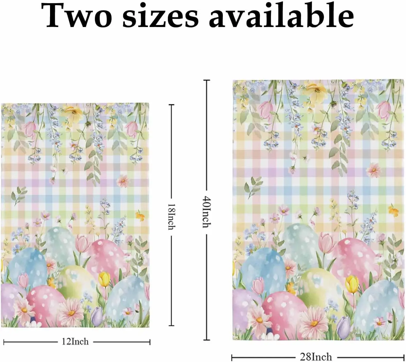 Welcome Garden Flag Easter Egg Pastoral Flower Double Sided House Flags Yard Decoration, Spring Colorful Buffalo Plaid Banne AAS
