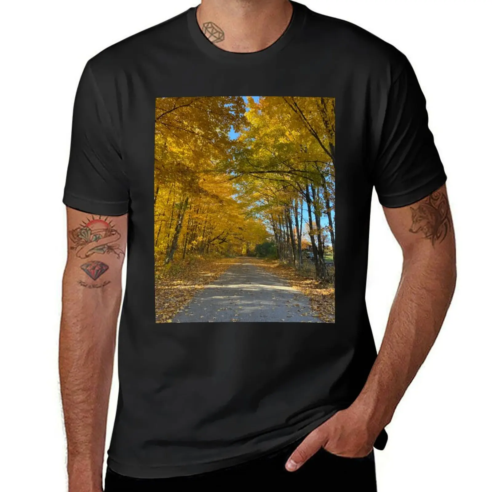 Fall Walk T-Shirt oversizeds anime funnys T-shirt men