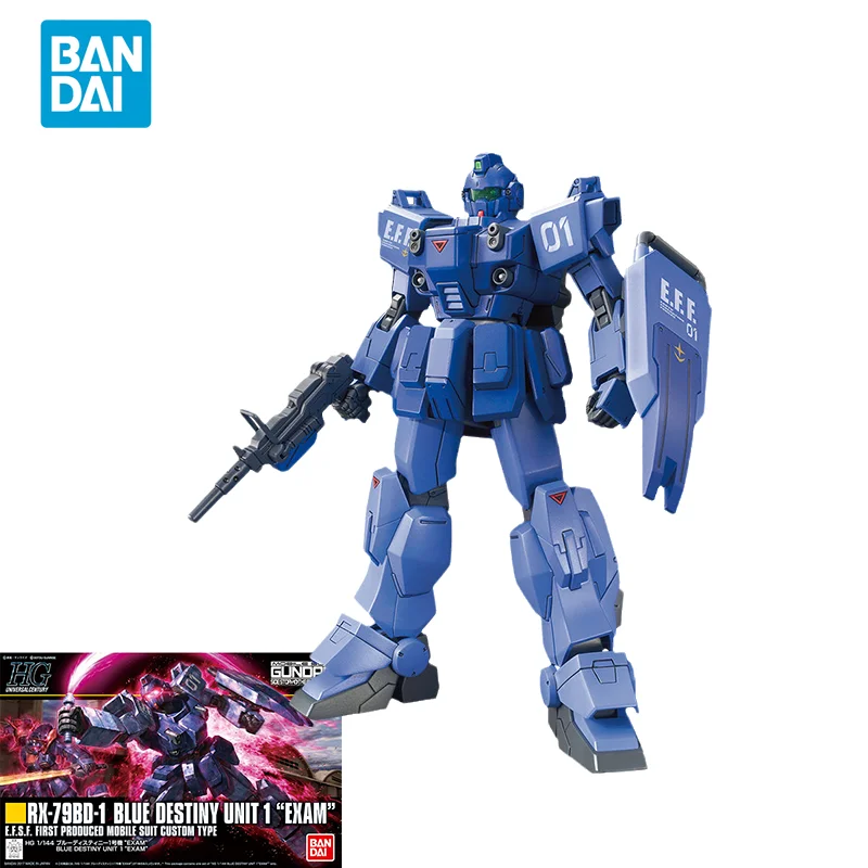 Bandai Original GUNDAM Anime Model HGUC RX-79BD-1 BLUE DESTINY UNIT 1 EXAM Action Figure Toys Collectible Gifts for Children