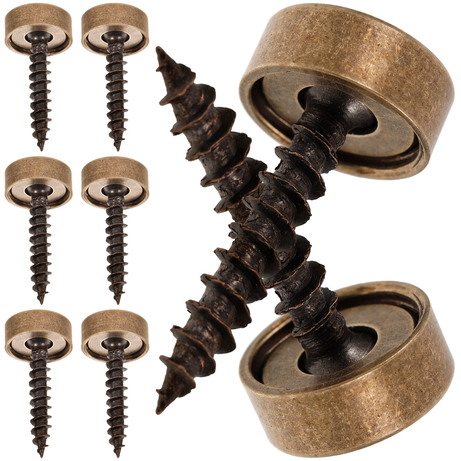 8 Pcs Screw Decorative Cap Screws Caps Metal Pure Copper Mirror for Wall Mounting