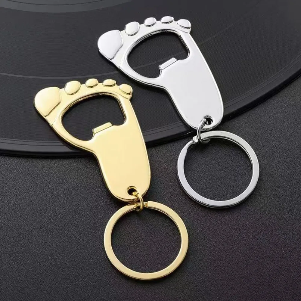 Foot Keychain Bottle Opener Metal Key Ring Beer Cap Corkscrew Gift Beer Cap Opener Kitchen Tools Accessories