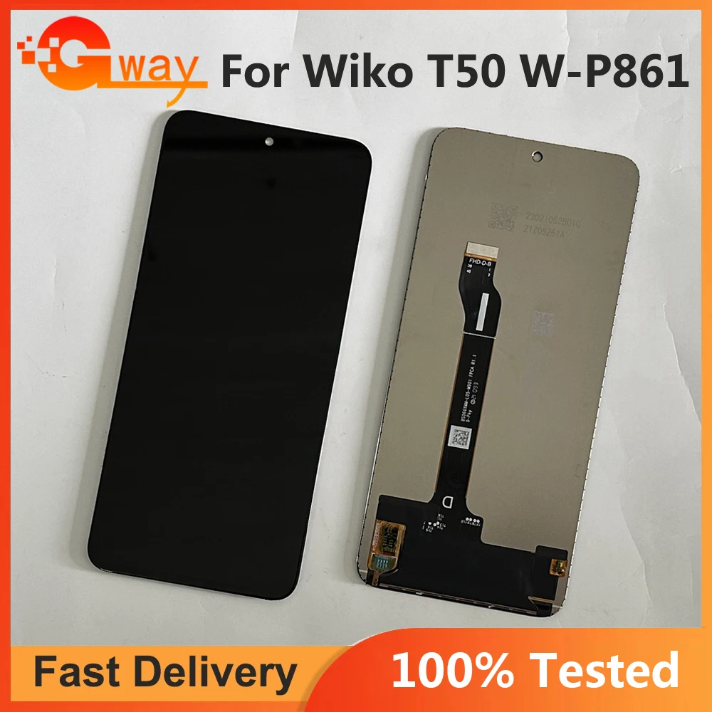 

Черный дисплей 6,6 дюйма для Wiko T50 W-P861-01-02, ЖК-дисплей с сенсорным экраном, дигитайзер, сенсорная панель в сборе, запасные части