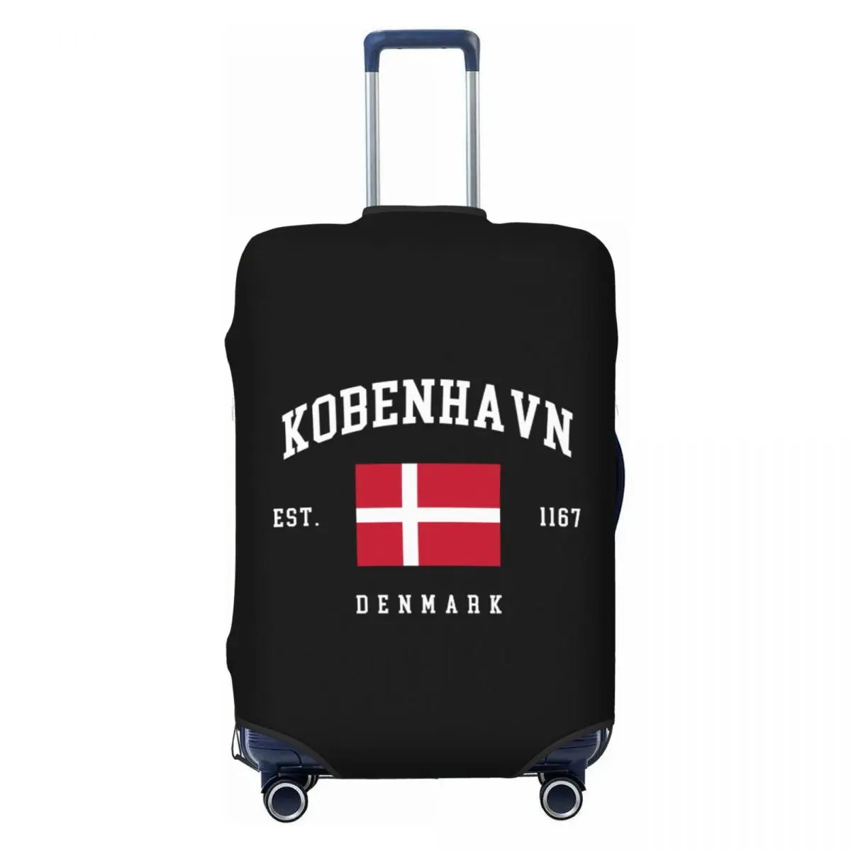 

Custom Flag Of Denmark Luggage Cover Elastic Danish Pride Patriotic Travel Suitcase Protective Covers Suit For 18-32 inch