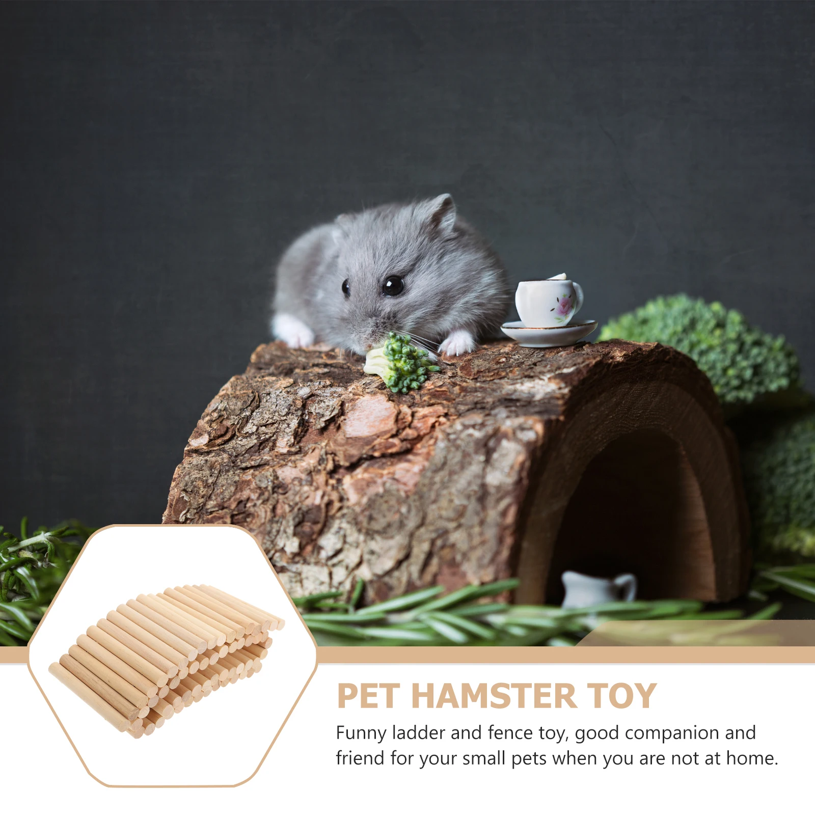 

2Pcs Wooden Hamster Ladder Toy Pet Climbing Toy Natural Chewing Gift for Small Animals