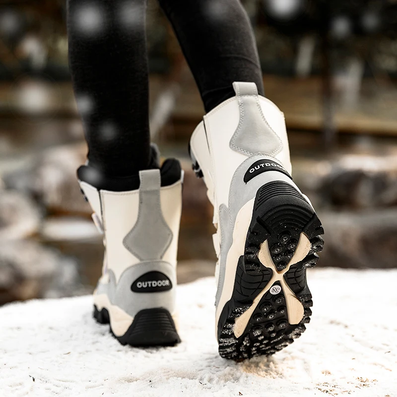 2024 inverno ao ar livre botas de neve das mulheres engrossado de pelúcia tênis femininos sapatos casuais quente sola grossa à prova de neve botas à prova dwaterproof água