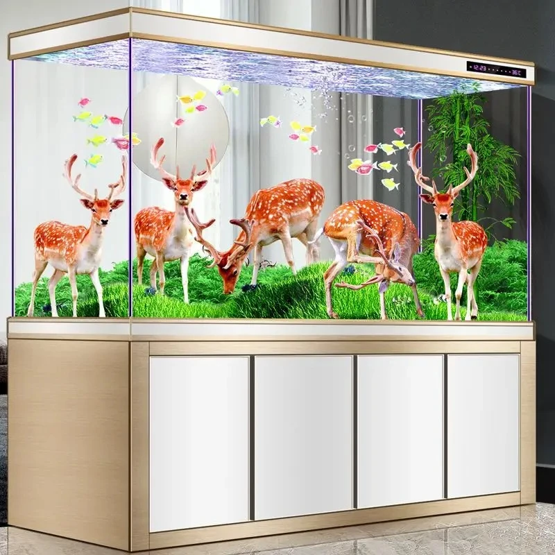 

FG ultra white bottom filter fish tank, living room, household medium and large screen entrance partition goldfish tank