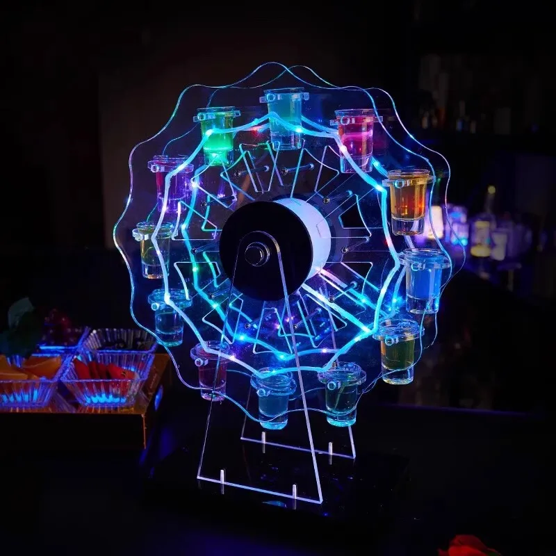 Customized Bar Collection New Cocktail Cup Holder Colorful Ferris Wheel Bullet Cup Holder Luminous Wine Tool Bullet Cup Holder