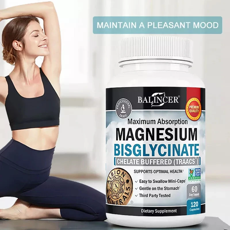 

Magnesium Bisglycinate - Maximum Absorption, Fully Response & Buffered - Healthy Energy Musculoskeletal & Joint Support