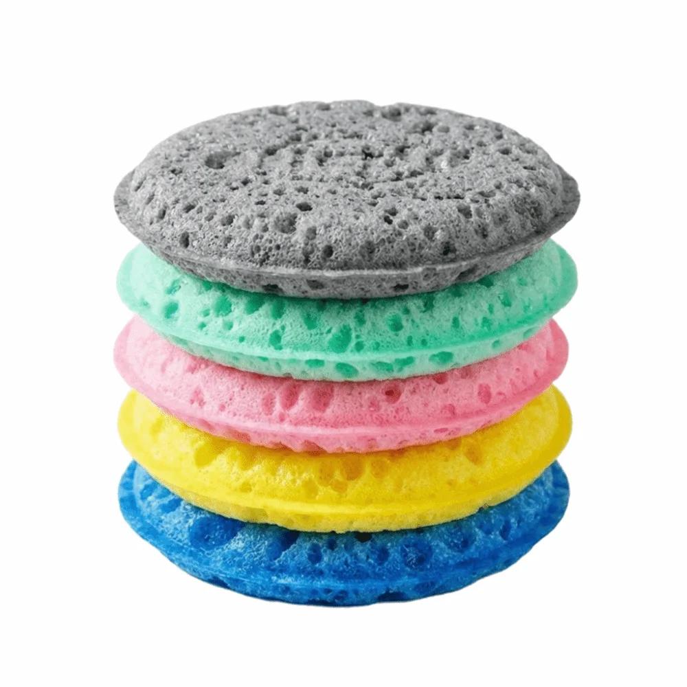 5/10/20pcs Round Kitchen Dishwashing Sponge Non-Scratch Rust Remover Applicators Waxing Sponge Lasting Household Cleaning Sponge