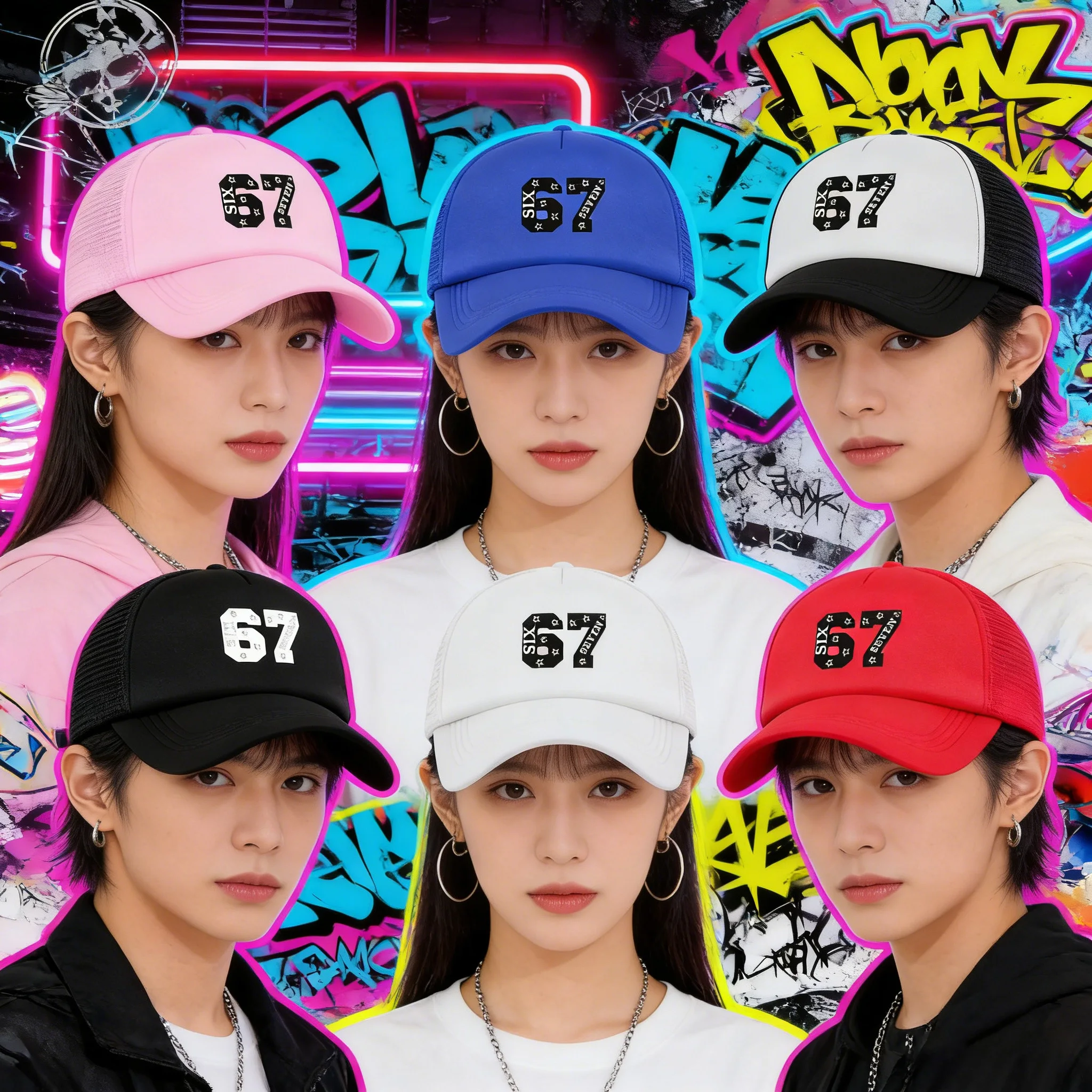 1PC practical multi-color 67 star hat! Breathable and not stuffy, not picky face shape, essential for commuting