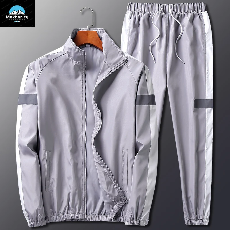 2Pcs Men Tracksuit Hoodie Tops Joggers Pants Tracksuit Set Male Running Jogging Sportswear Hooded Pants Mens Sweat Suit Workout