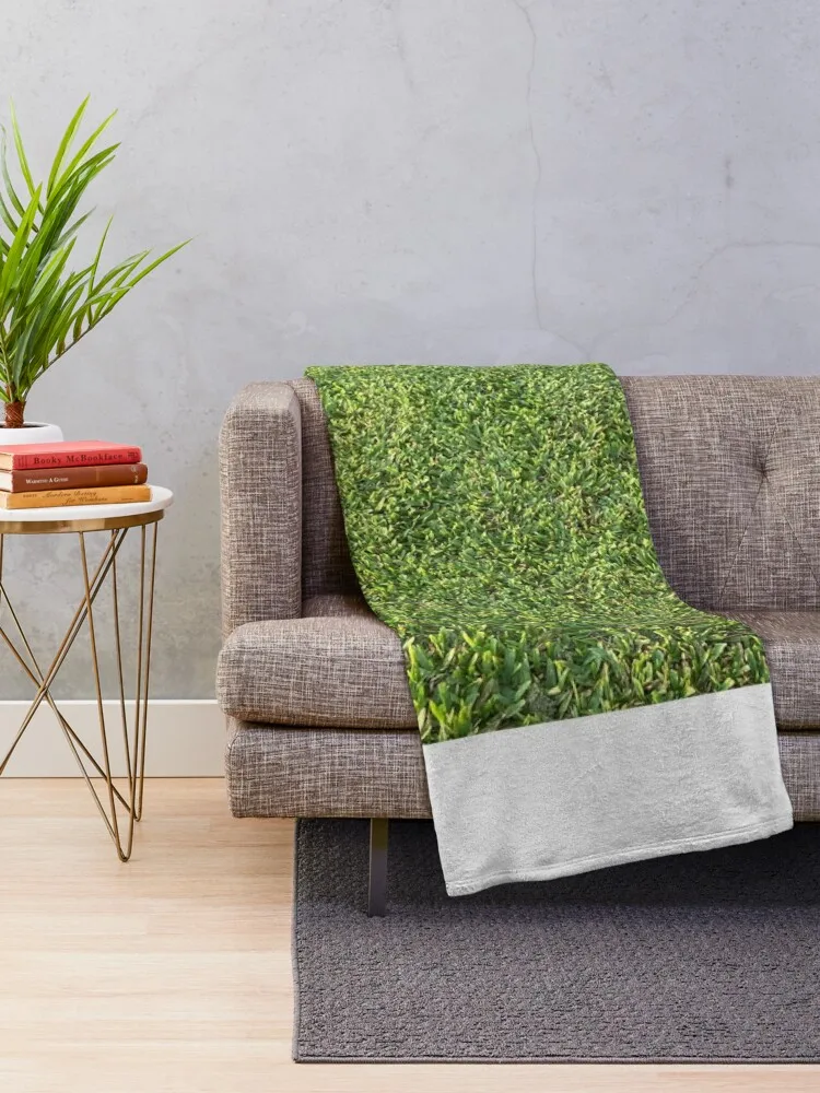 Green grass land Throw Blanket Furry Hair Polar Blankets