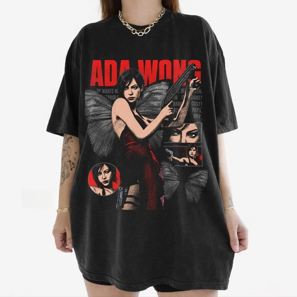 Retro Ada Wong T-shirt Resident Evil T-shirt Survival Horror Game T-shirt, Gift for Male and Female Players
