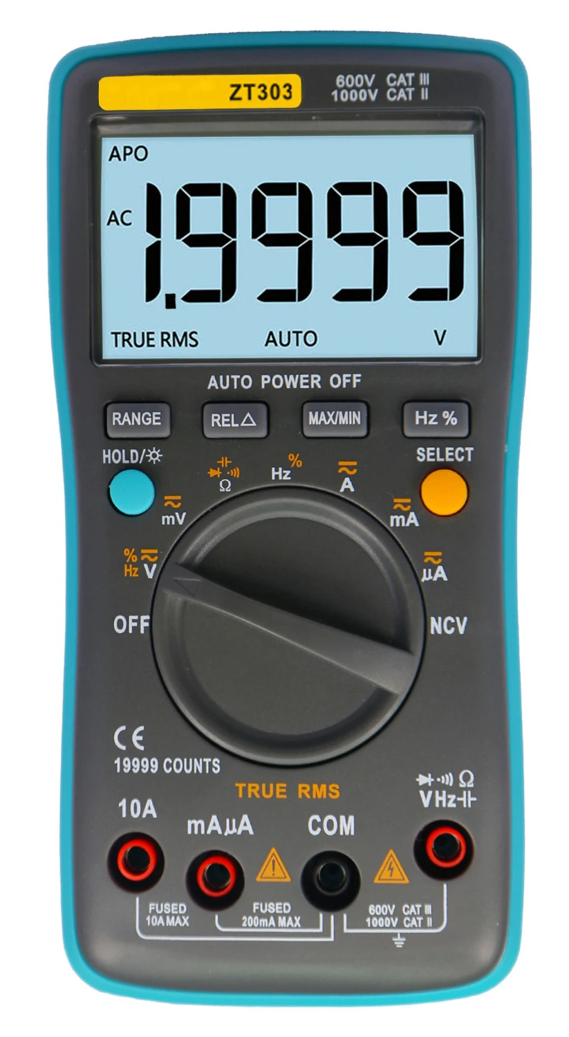 ZOYI 303  19999 Counts Digital Multimeter NCV Frequency 200M Resistance Auto Power off AC DC Voltage Ammeter Current Ohm