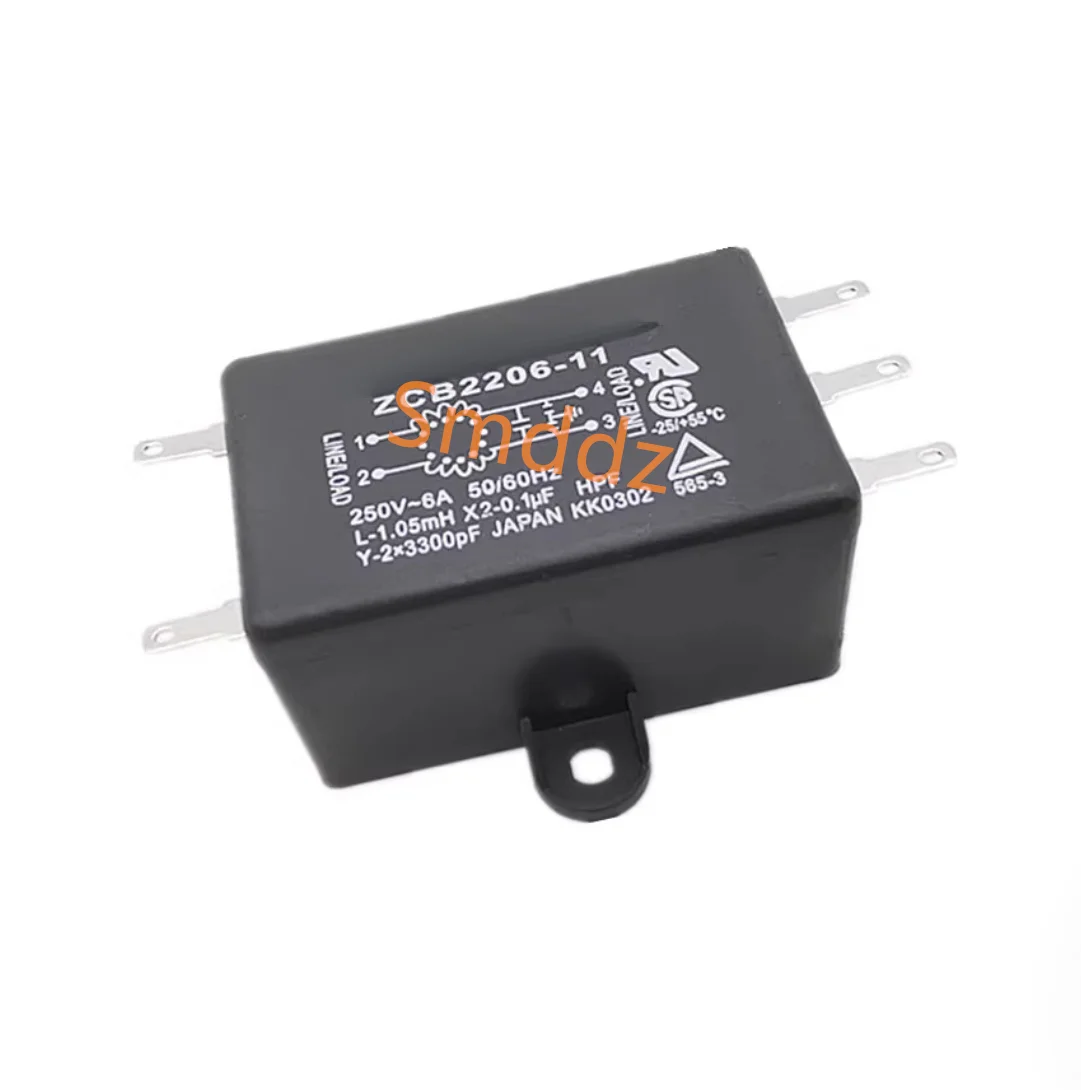 2 pieces,   ZCB2206-11   220V   6A   anti-interference power filter, brand new in stock