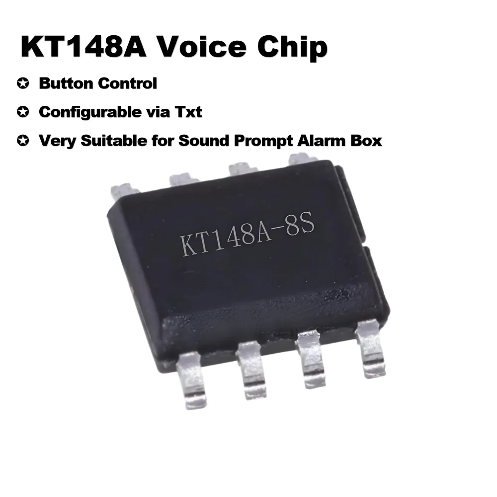 KT148A Voice Chip High-Quality Sound IC Button Control Configurable Built-in Memory Electronic Music Kit Sound Prompt Alarm Box