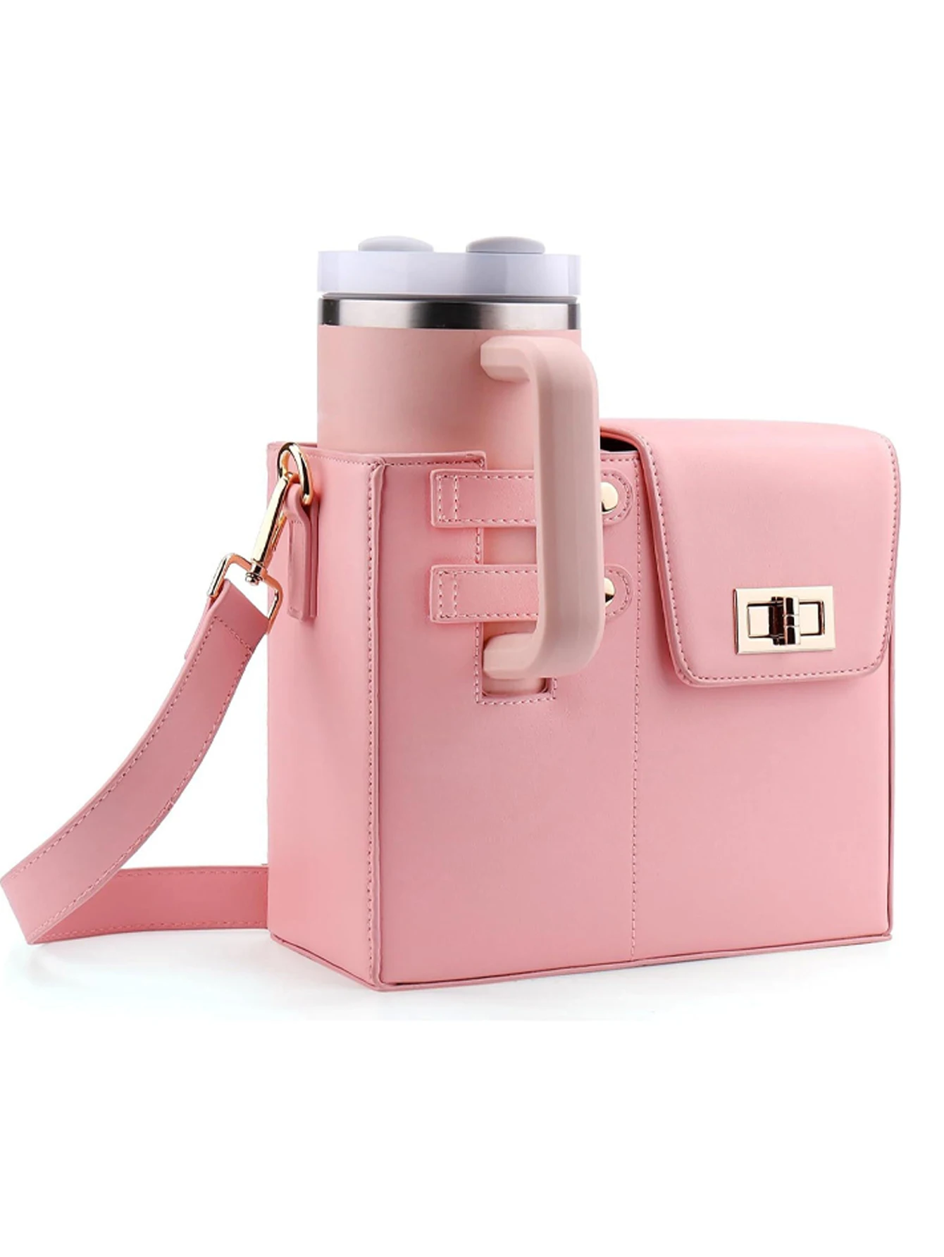 Outdoor portable crossbody water cup protection multifunctional universal water bottle storage bag single shoulder solid color