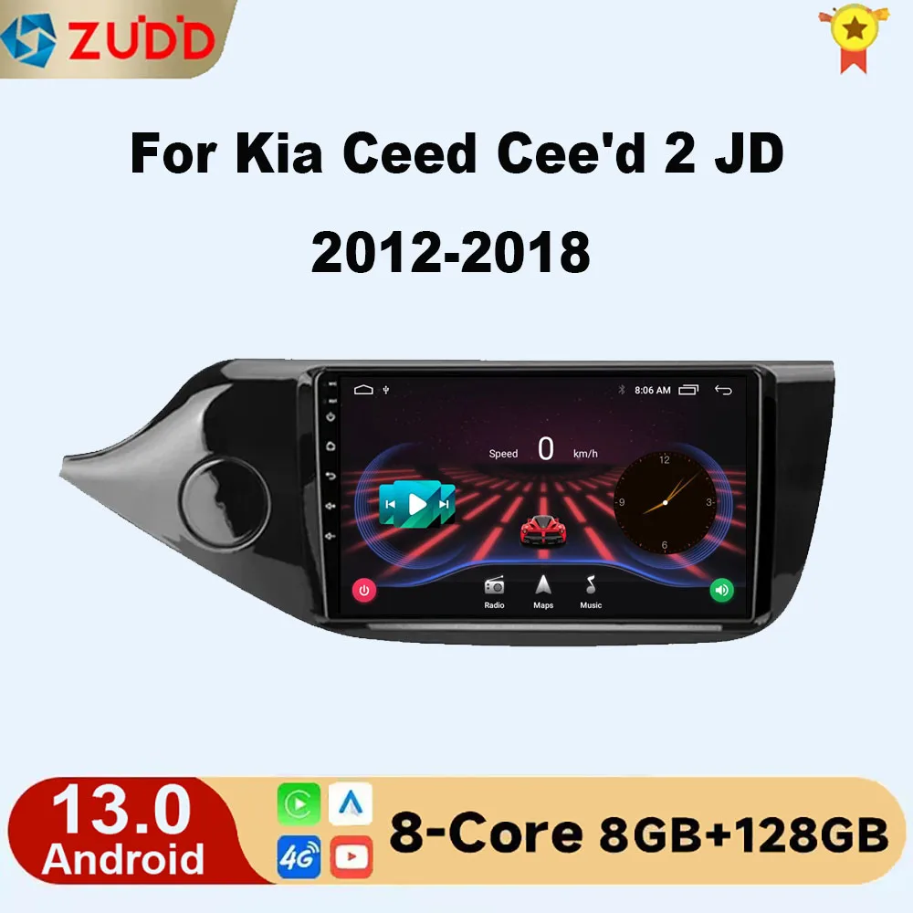 

2din 4G Android 13 Car Radio Multimidia Video Player for Kia Ceed Cee'd 2 JD 2012-2018 Navigation GPS Carplay Audio Head Unit 9"