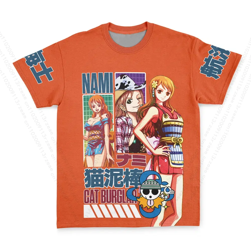 

Футболка Nami One Piece Streetwear для девочек, косплей Y2k, модные мужские футболки в стиле Харадзюку в стиле хип-хоп, детские повседневные футболки с короткими рукавами и мультяшным принтом