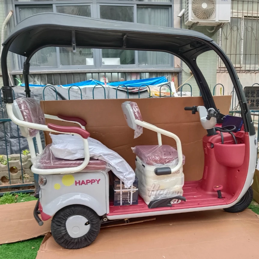 Adult Electric Tricycle Portable Battery Multiple Seating with Canopy Leisure Home Transportation 3-Wheeler Mobility Scooter