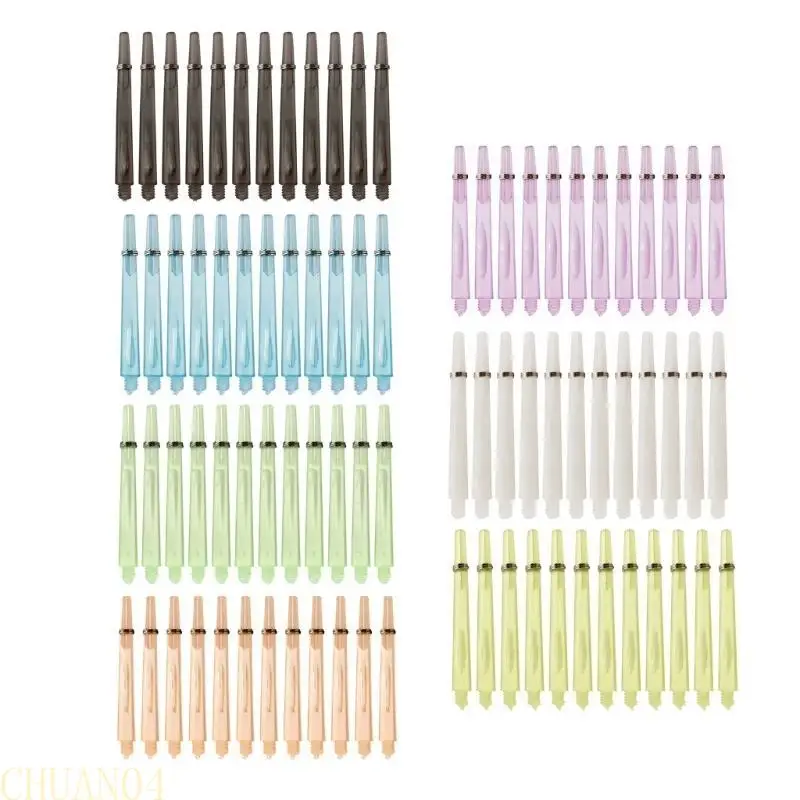 

12Pcs Plastic Darts Shafts With Rings Clear Darts Stem 2BA Thread Throwing Fitting Darts Accessorys Easy to Grip
