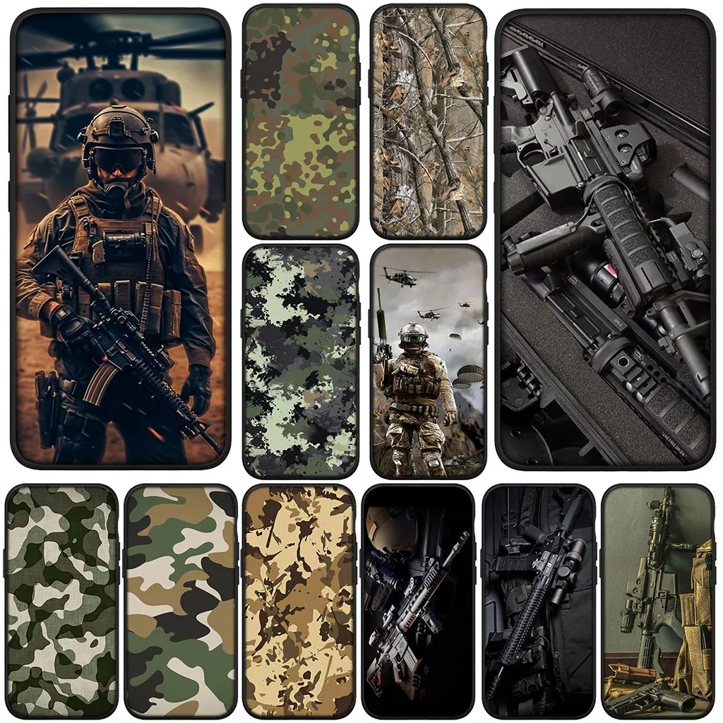 Чехол для телефона Xiaomi Poco C71 C65 C61 X7 X6 X5 M6 M7 F5 F6 F7 Ultra Pro C75 Чехол Камуфляжный Военный Армейский Камуфляж Мягкий Корпус