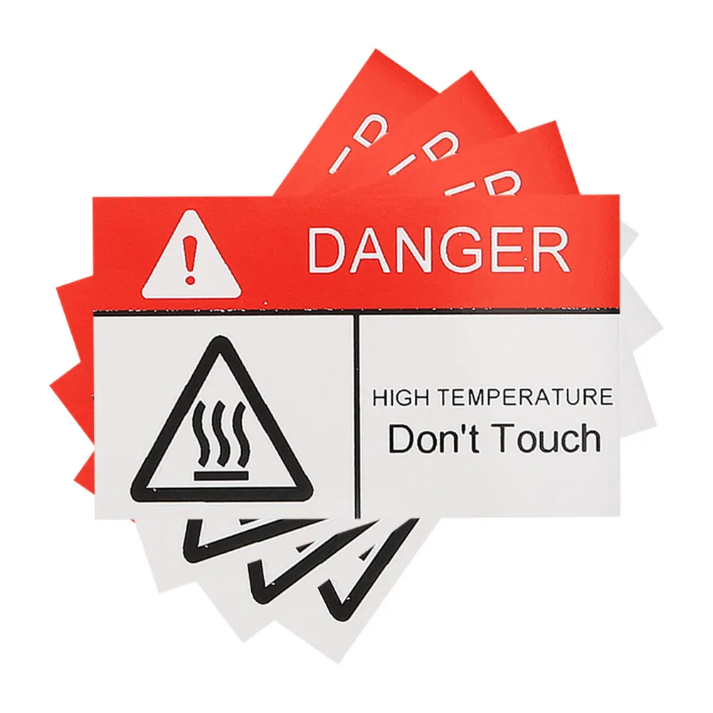 

4pcs High Temperature Warning Stickers Caution Hot Surface Labels Safety Signs Heat Warning Tags Traffic Safety