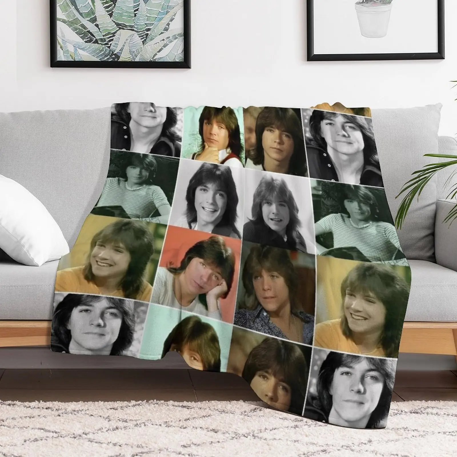 david cassidy aesthetic collage Throw Blanket Flannels Baby Blankets