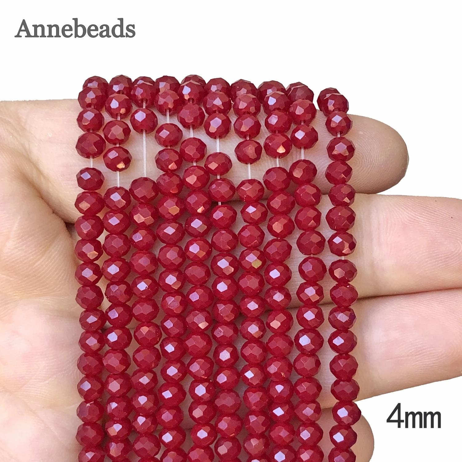 Faceted Dark Red Rondelle Austria Crystal Glass Beads Flat Round Loose Spacer Beads For Jewelry Making DIY Bracelet Accessories