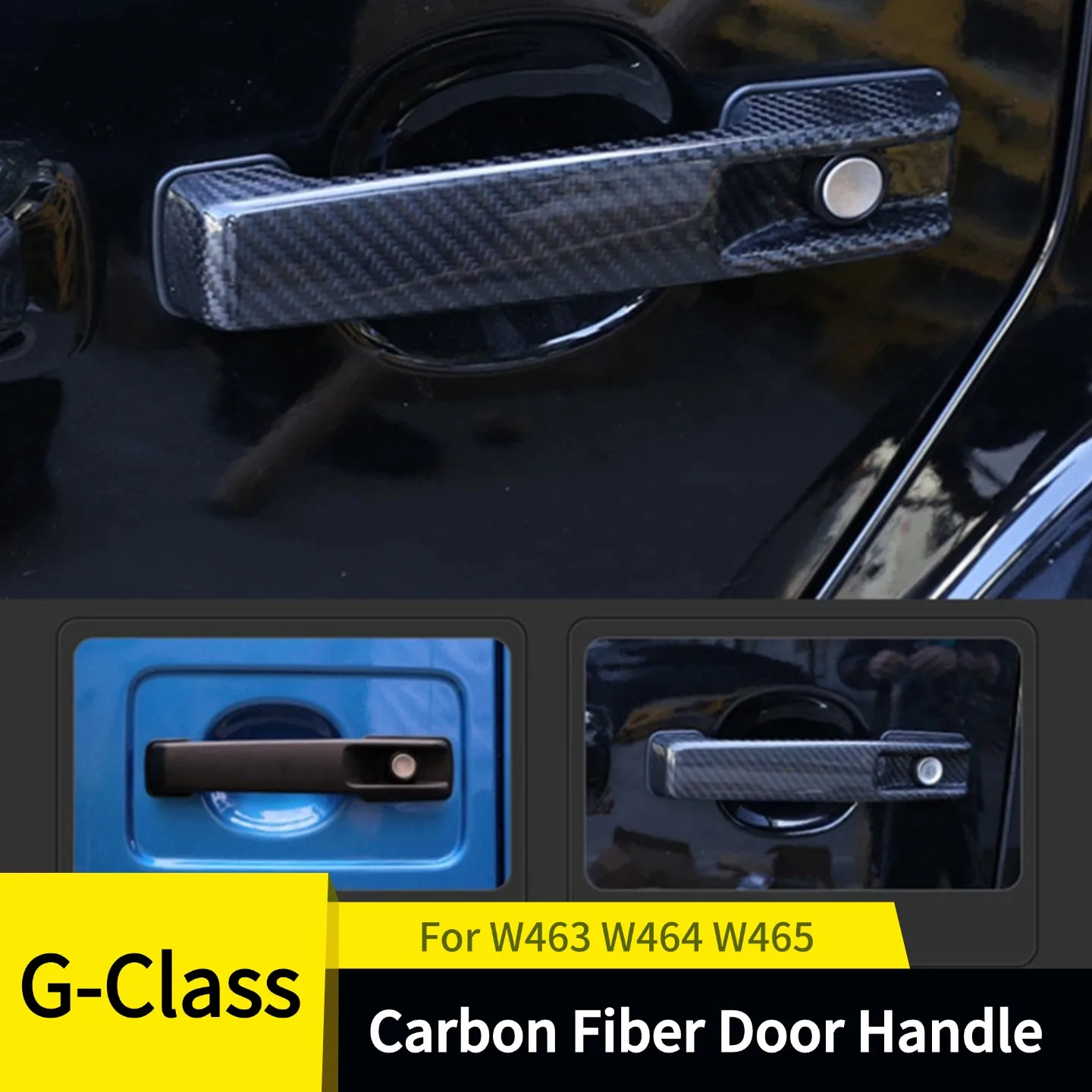 Carbon Fiber Door Handle Cover For Benz G Class G350 G400 G450 G500 G550 G63 W463 W464 W465 Exterior Door Trim Decor Accessories