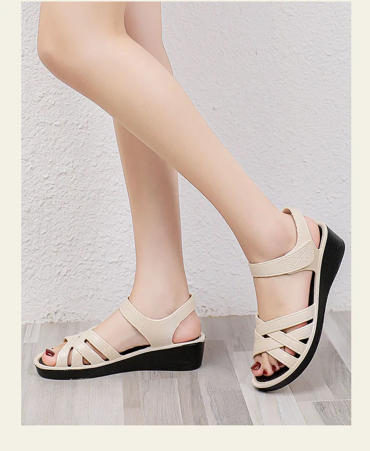 for Wedges Casual Pu Platform Shoes Wholesale Dropshipping Women Sandals Summer Shoes 4cm Heels Sandals