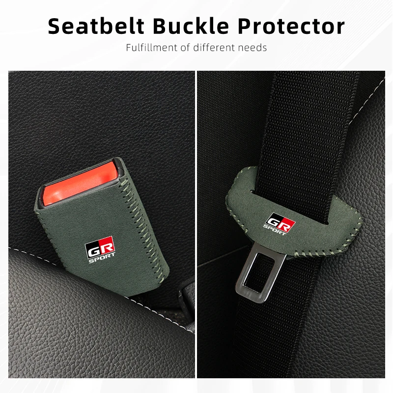 Car Seat Belt Buckle Clip Protector Cover Accessories For Toyota GR GAZOO RACING Prado Yaris Hilux Corolla Prius Avensis Rav4