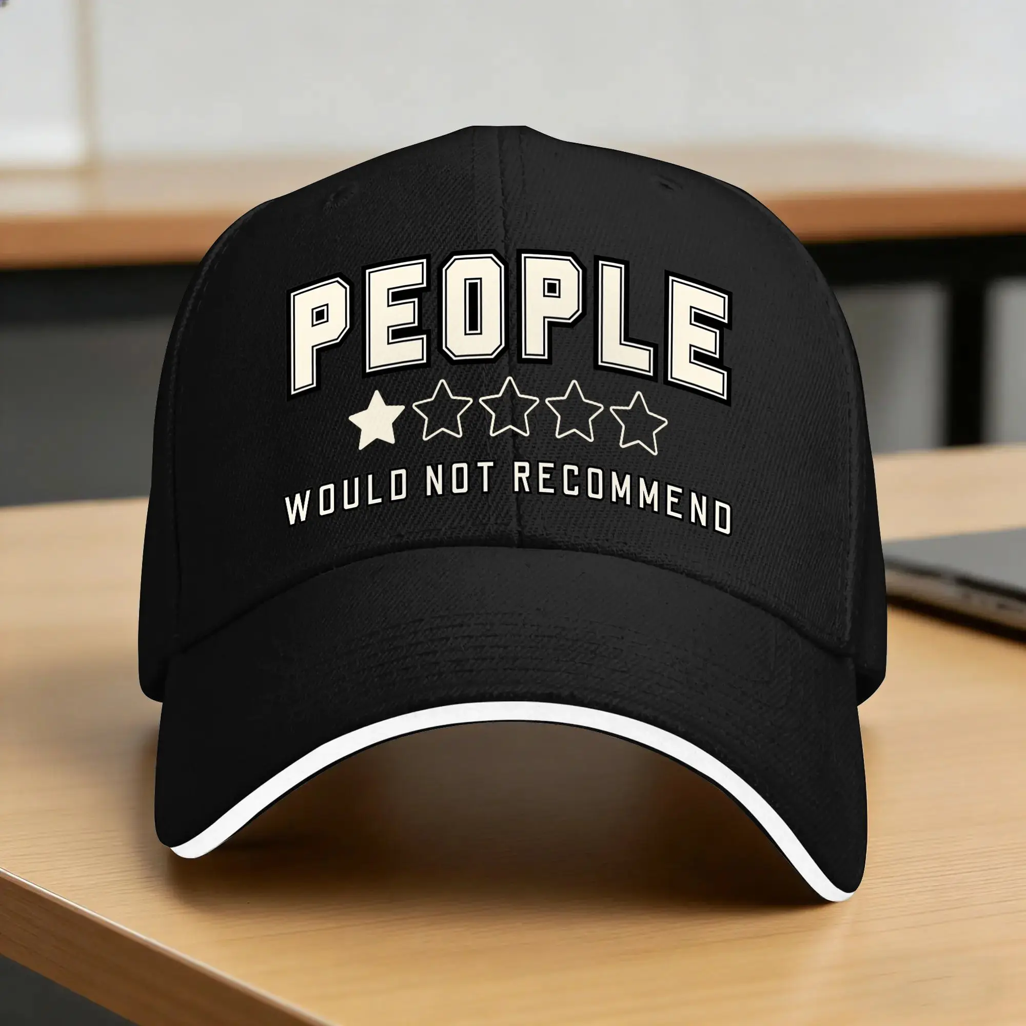 Summer Casual Baseball Cap People One Star Rating Would Not Recommend Funny Introverts Tennis Trucker Hat Retro Snapback Cap