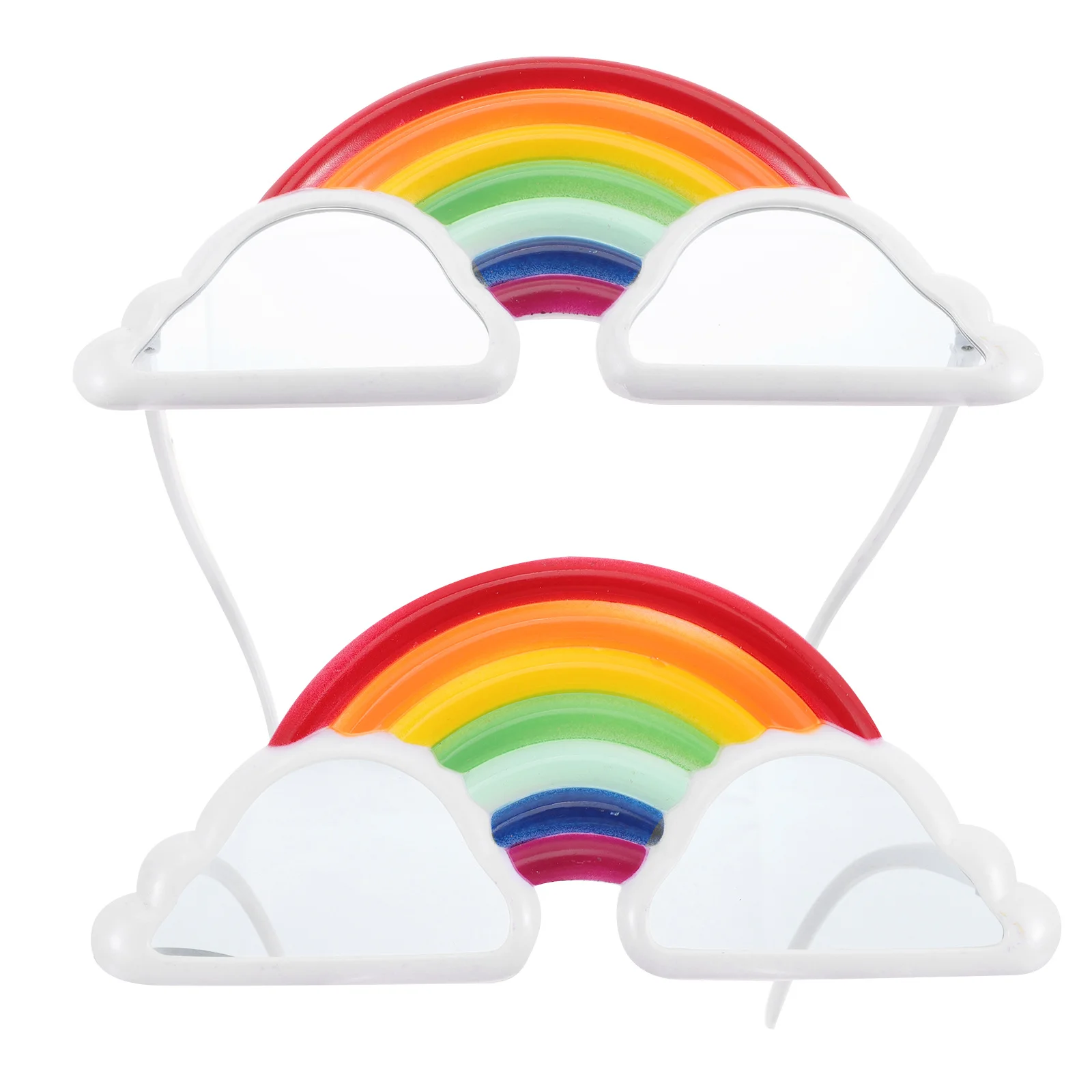 

2Pcs Rainbow Colorful Party Glasses Funny Cosplay Heart Eyeglasses Photo Props Dancing Supplies Lightweight Sturdy