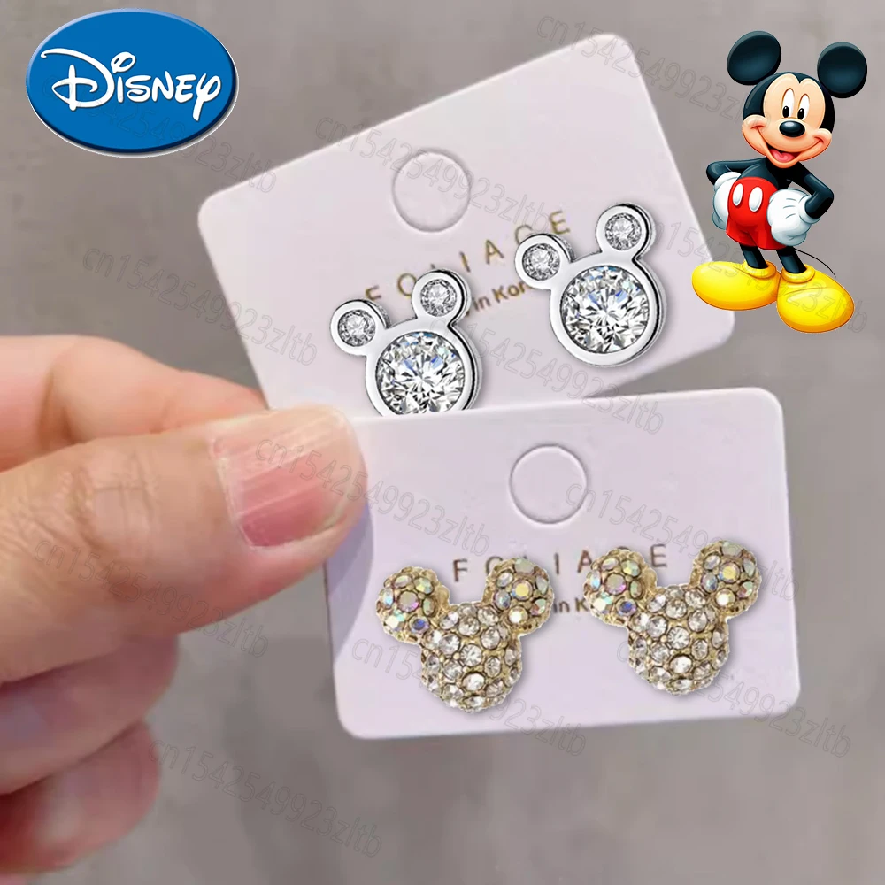 New Disney Mickey Mouse Earrings S925 Sterling Silver Needle Simple High Quality Earring Female Jewelry Fashion Accessorie Gift