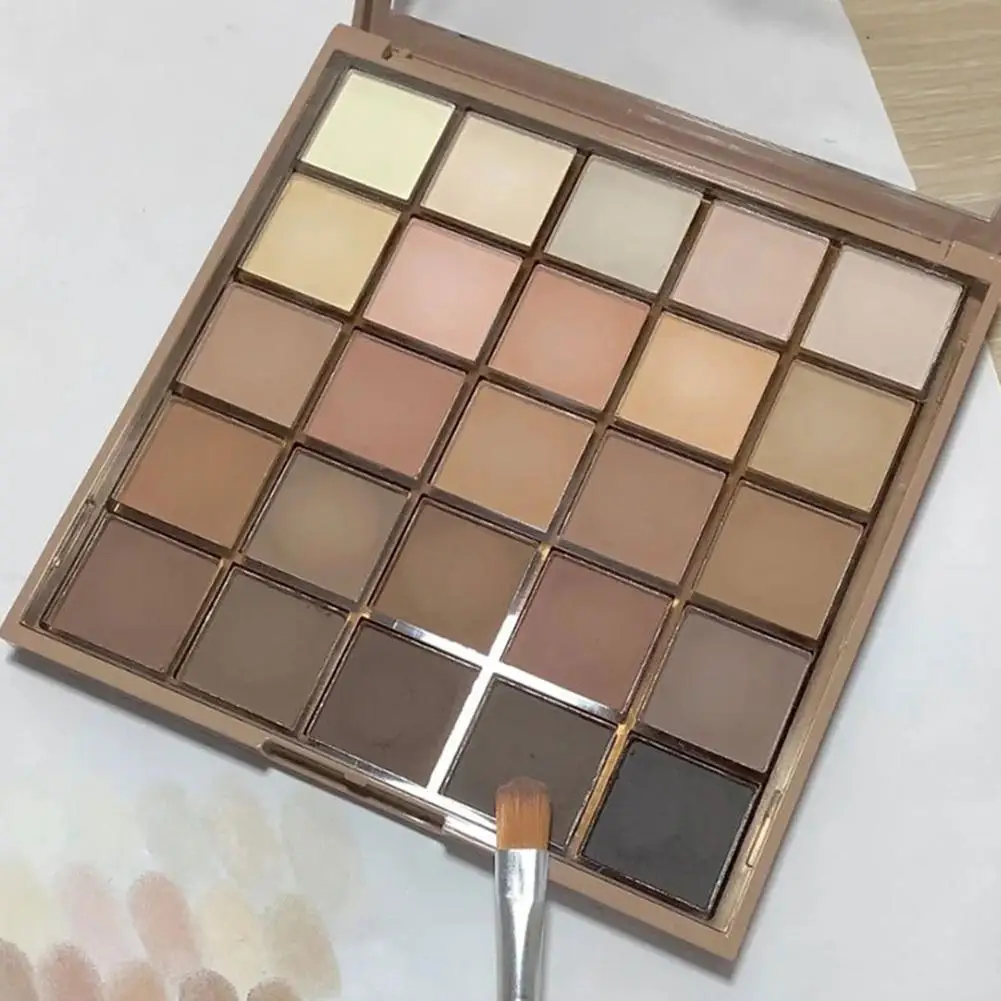 Paleta de sombras de ojos con purpurina, 25 colores, lentejuelas, tono tierra, textura mate nacarada, sombra de ojos de larga duración, maquillaje barato